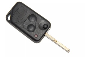 Carcasa cheie flip 2 butoane RFC pentru Range Rover P38 1994-2002 carcasa aftermarket pentru telecomanda Land Rover vedere frontala cu lama deschisa
