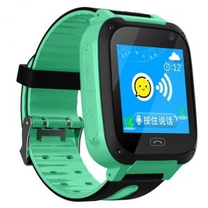 Ceas Smartwatch Copii Techstar® Q9, Slot Cartela SIM, GPS Tracker, Buton Urgenta SOS, Monitorizare Live, Apelare, Verde - Img 1
