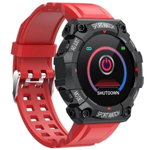 Ceas Smartwatch Techstar® FD68, 1.3" IPS, Design Sport, Bluetooth 4.0, Monitorizare Tensiune, Puls, Rosu - Img 1