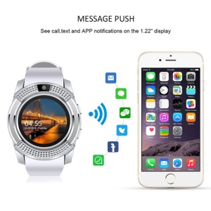 Ceas Smartwatch Techstar® V8, Handsfree, Bluetooth 3.0, SIM, Compatibil Android & iOS, Camera 1.3MP, Alb - Img 9