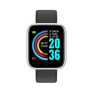 Ceas Smartwatch Techstar® Y68, 1.30 inch IPS, Bluetooth 4.0, Monitorizare Puls, Tensiune, Alerte Sedentarism, Hidratare, Argintiu - Img 1