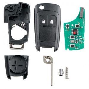 Set complet cheie pliabila Opel 2 butoane cu placa electronica