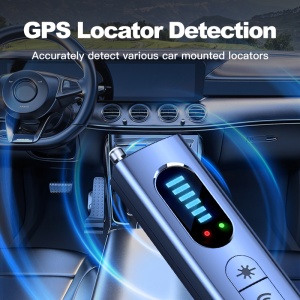 Detector Techstar T15 pentru identificarea dispozitivelor GPS si a semnalelor wireless ascunse in autoturism