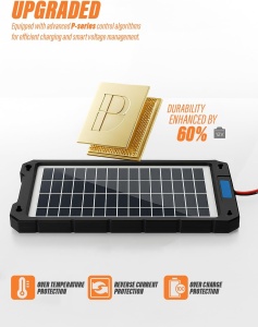 Încărcător solar auto Techstar 7.5W – prezentare produs waterproof pentru baterii 12V