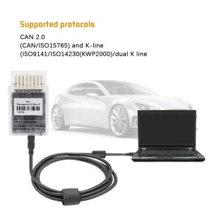 Interfata OpenPort 2.0 conectata la laptop pentru programare ECU