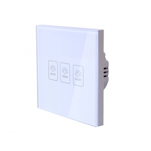 Lateral intrerupator touch alb Techstar TG02 cu rama din sticla securizata