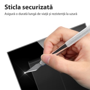 Panou din sticla securizata pentru intrerupator triplu cap scara gri