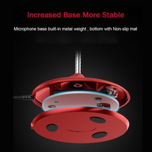 Baza microfonului Techstar 360 negru, design robust pentru utilizare zilnica