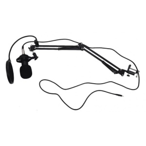 Microfon Profesional de Studio Condenser BM800 cu stand inclus pentru Inregistrare Vocala, Streaming, Gaming, Black Gold - Img 3