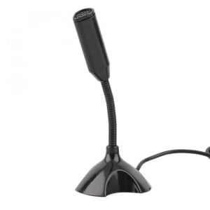Microfon Techstar desktop negru cu picior reglabil