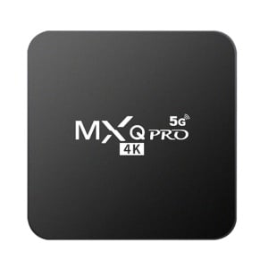 Mini PC TV Box MXQ PRO – vedere de sus, carcasa neagra cu inscriptie alba