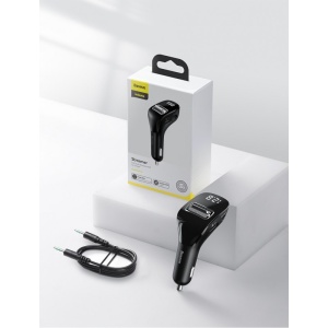 Modulator FM Baseus F40, 4in1, Wireless, Bluetooth 5.0, FM Transmitator, AUX Out, Tensiune Baterie, Design PREMIUM - Img 4