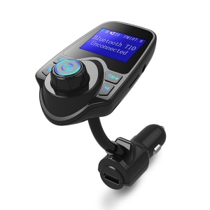 Modulator FM Techstar® T10, Wireless, Bluetooth 4.2, Microfon Integrat, Quick Charge, Afisare Voltaj, Slot MicroSD, AUX - Img 1