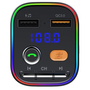 Modulator FM Techstar® T48Q, Bluetooth 5.0, Bass Boost, Voltaj Baterie, USB, QC 3.0, MicroSD, RGB - Img 4