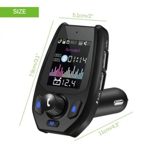 Modulator FM Transmitator Auto Techstar® Onever, Bluetooth 4.0, Wireless, Mp3 Player 3.1A 2xUSB Charger - Img 5