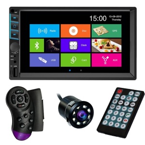 MP5 Player Techstar® 7055, 2DIN, Camera Marsarier, Ecran HD Touch 7", Comenzi Volan, Telecomanda, MirrorLink, Bluetooth 4.2 - Img 1
