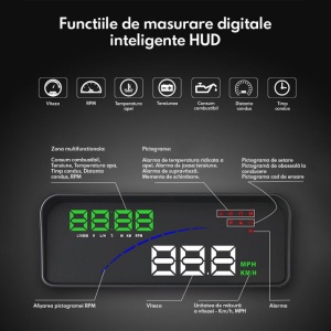 afisare functii multiple pe ecran hud techstar p9