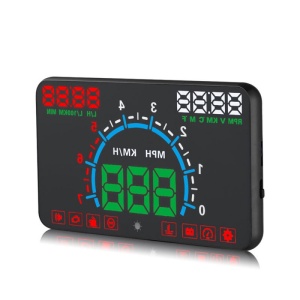 Proiector informatii de bord pe parbriz, Head Up Display Techstar® OBD II E350, display 5,8 inch, proiectie afisaj bord pe parbriz, temperatura apa, viteza, turatii, consum, baterie - Img 9