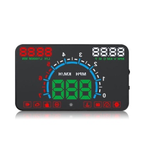 Proiector informatii de bord pe parbriz, Head Up Display Techstar® OBD II E350, display 5,8 inch, proiectie afisaj bord pe parbriz, temperatura apa, viteza, turatii, consum, baterie - Img 1