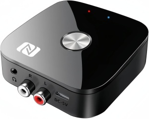 Receptor Receiver Audio Bluetooth Techstar T68, BT 5.3, NFC, RCA L/R + AUX 3.5mm, USB U-Disk, Telecomanda IR, HiFi, 10m, Negru