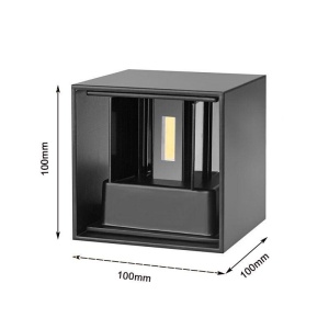 lampa LED perete exterior Techstar Cube negru lumina rece IP65