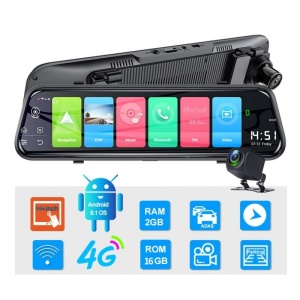 Resigilat Camera Auto Dubla Tip Oglinda Techstar® Z9 Plus, Android 8.1, 4G si WiFi, 9.66" IPS Touch Full HD, Hotspot, ADAS, GPS, Modulator FM, Car Assist - Img 9