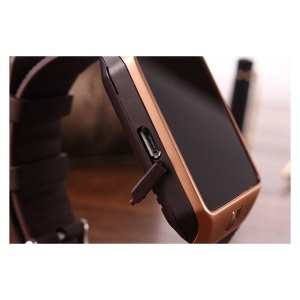 Resigilat Smartwatch Bluetooth DZ09 MTK Compatibil SIM si MicroSD cu Camera Auriu - Img 6