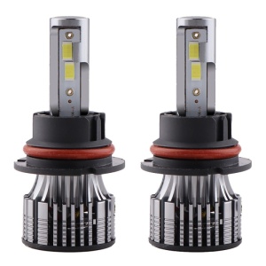 Set 2 LED-Uri Auto Techstar® V8, 9007, 120W, 12-24V, 15000 Lumeni, 6000K, Unghi Fascicul 360°, CSP 3570, Canbus, Radiator Aluminiu, Racire Cooling Tech, Argintiu