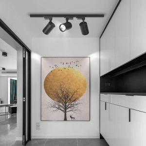 sina monofazata neagra cu spoturi LED Techstar 30W in zona de living