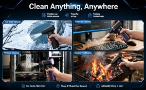 Suflanta electrica portabila Techstar pentru curatarea prafului din auto, PC si spatii greu accesibile