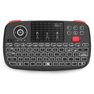 Tastatura Techstar® Rii i4, Dual Mode, Wireless, Bluetooth 3.0, Scroll, TouchPad, Controller, Iluminata - Img 1