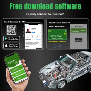 tester baterie afisaj soclu iOS android konnwei