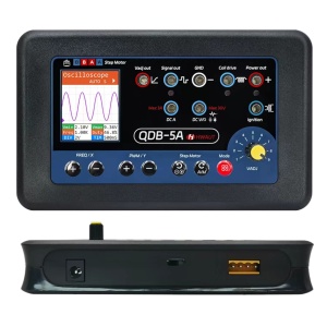 tester QDB-5A vedere frontala si laterala cu borne de conectare