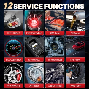 Prezentare functii tester Launch X431 CRP129E V2.0 pe fundal negru