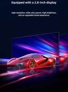grafica promo pentru tester HC368 cu masina si efecte luminoase