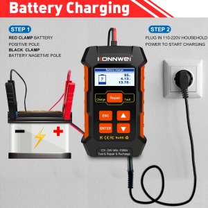 imagine electronica interna tester baterie auto Konnwei KW520