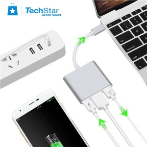 Ambalaj adaptor multifunctional 3 in 1 Techstar ZFZ3IN1 USB-C la HDMI si USB 3.0