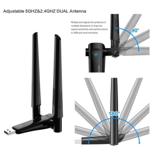 Adaptor wireless AX1800 Techstar cu antene reglabile