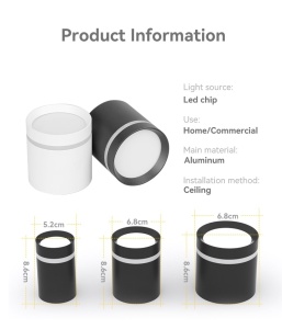 prezentare caracteristici aplica tavan led neagra moderna 10w
