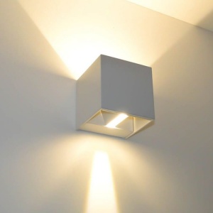 aplica led perete techstar cub 6w alb ip65