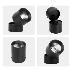 Aplica LED Techstar® AP, Putere 15W, Culoare Lumina 4500K, Diametru 8.7cm, CRI 80+, Corp Aluminiu, Reglabil 90°, Negru - Img 3