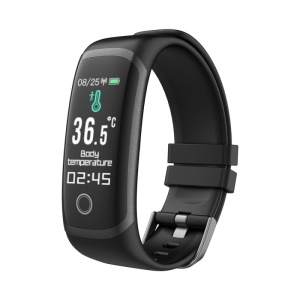 Bratara Fitness Techstar® T4, Ecran 0.96" inch, Bluetooth 5.0, IP66, Monitorizare Puls, Tensiune, Temperatura, Oxigen, Calitate Somn, Negru - Img 1