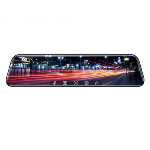 Camera Auto Oglinda cu Touchscreen Techstar® D40, 10 inch, Inregistrare Duala Fata/Spate Marsarier, 1080P FullHD, Unghi de Filmare 170 Grade, Negru - Img 1