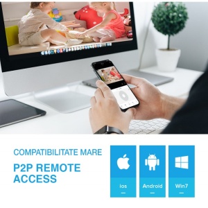 Camera de Supraveghere IP Mini Wifi Techstar® Q1 Smart, 2 Mpx FullHD 1080P, Night Vision, IR-CUT, Detectare Miscare, Salvare Cloud sau MicroSD Card de 128gb, Conexiune Hotspot Wireless, Comunicare Audio Bidirectionala, Unghi Ultra Wide de 180° - Img 6