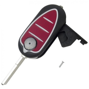 Cheie Alfa Romeo 3 butoane rosie cu design sportiv