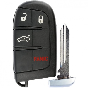 Carcasa Cheie Auto Techstar® compatibila cu Chrysler, Dodge, Jeep, Fiat, 4 Butoane, Cu Lama, Pini Baterie