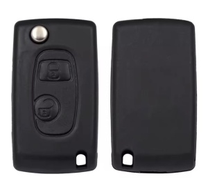 Carcasa cheie auto transformatoare in flip 2 butoane cu lama SX9 pentru Citroen Saxo Xsara Picasso Berlingo 1999-2008 vedere fata si spate