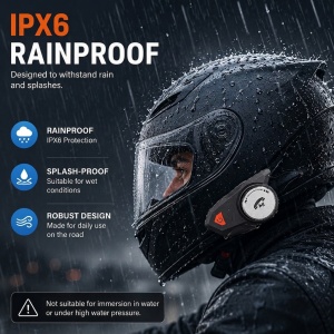 Casca moto cu Techstar MotoCom Bluetooth 5.4 si protectie la apa IPX6