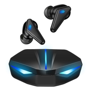 Casti Bluetooth Gaming Techstar K55 negre cu iluminare LED si carcasa magnetica