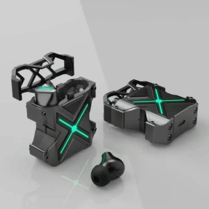 Set casti wireless gaming Techstar K89 cu microfon si carcasa iluminata